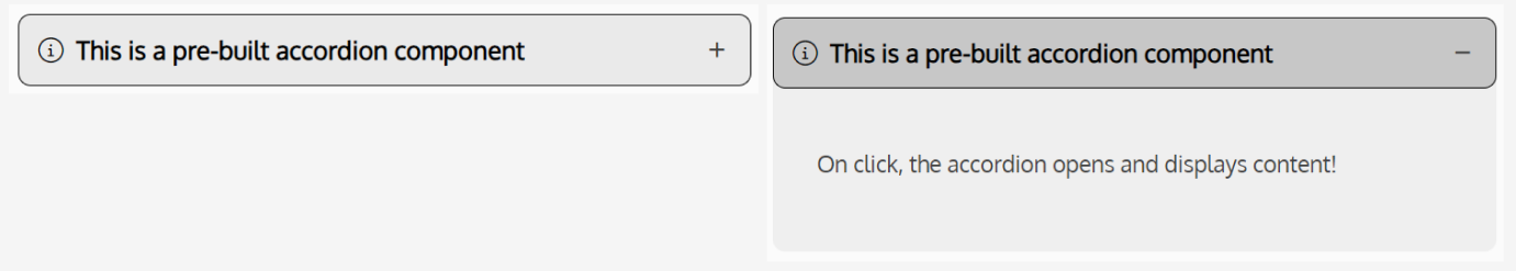 Screenshot of two accordions - one collapsed and the other expanded
