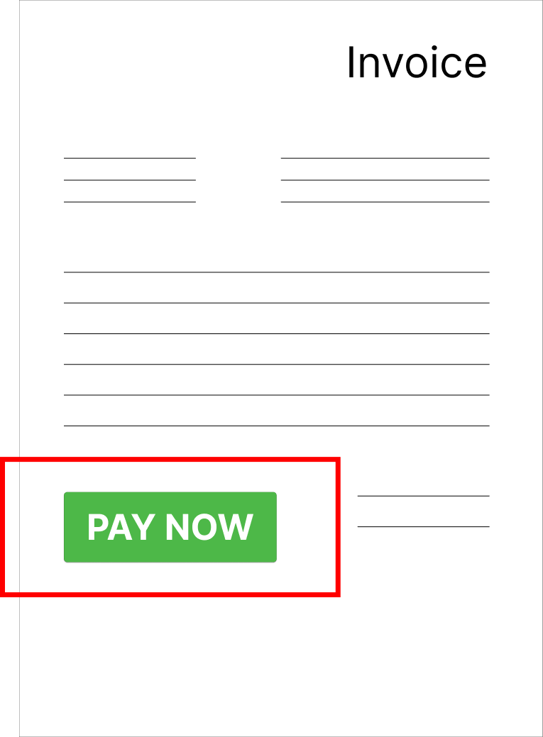 Diagram of an example invoice concept with a Stripe Payment button